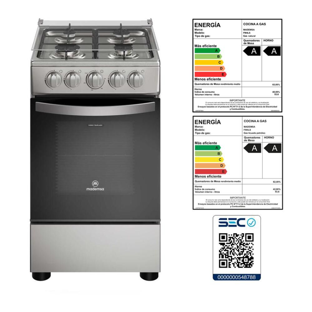 Cocina A Gas Mademsa FM4LS / 4 Quemadores image number 7.0